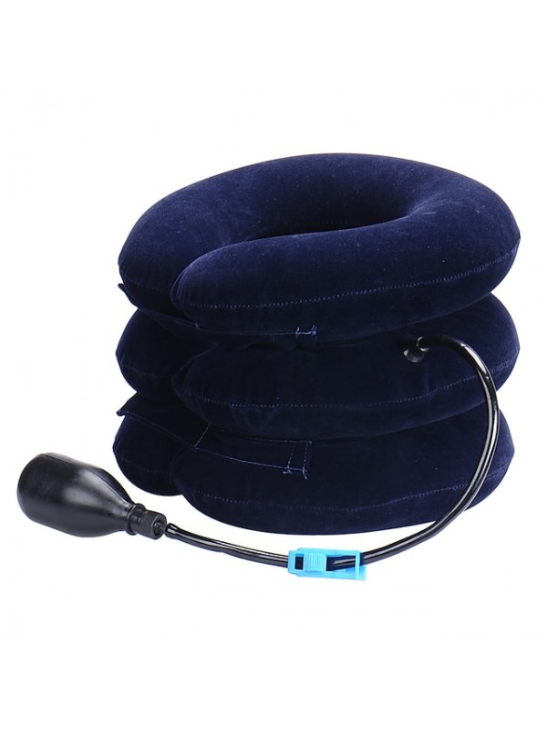 Cervical Vertebra Traction Apparatus Inflatable Massager Cervical Vertebra Cervical Bracket Domestic Medical Three-Layer Full Velvet Cervical Traction Device #8342884