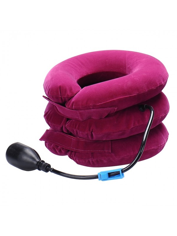 Cervical Vertebra Traction Apparatus Inflatable Massager Cervical Vertebra Cervical Bracket Domestic Medical Three-Layer Full Velvet Cervical Traction Device #8342884