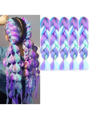 4 Colors Mix Braiding Hair Extensions Jumbo Hair 5pcs/Lot 24 Inch Synthetic Colorful Braiding Hair Extension for Crochet Box Braids Twist Braiding Hair #8912968