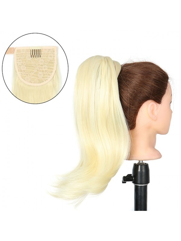 Synthetic Bounce Wraparound Ponytai 18Inch Straight Hairpiece With Clip in Hair Drawstring Ponytail Hair Extension Natural Black #8824833