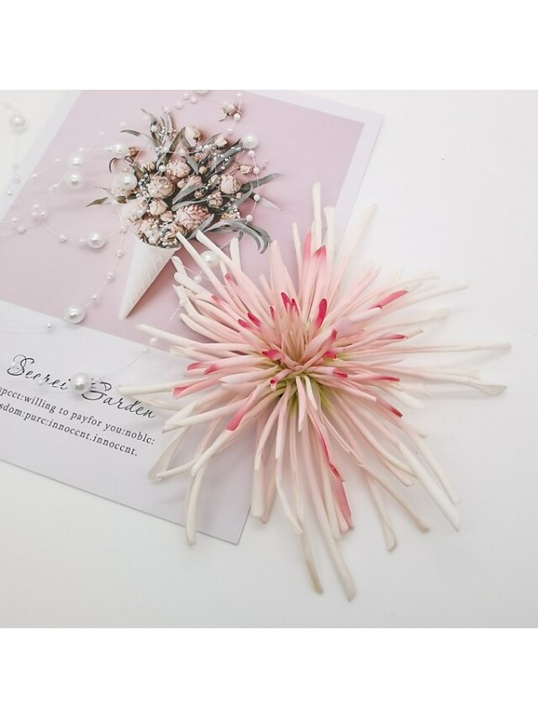 Artificial Flower Hair Clips Texture Crab Claw Chrysanthemum Silk Flower Fairy Air Fresh Han Clothing Headdress Ancient Style Shape After Pressing Travel Vacation Hairpin #9030296