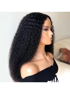 Synthetic Lace Wig Afro Curly Style 26 inch Black Middle Part 4x13 Closure Wig Women Wig A / Medium Length / Synthetic Hair #8615202