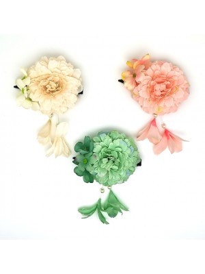 Yukata Festival Hair Accessories Silk Flower Hairpins and Wind Headdress Handmade Imitation Flower Pendant Pearl Kimono Accessories #9030875