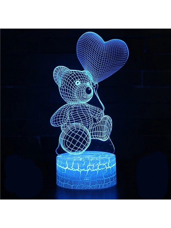 16 Colors 3D Night Light Hologram Effect Led Illusion Table Lamp Remote Control Touch USB Charge Bedside Desk Decor Lamp Christmas Halloween Birthday Gift #8935935