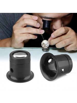 2pcs Monocular Glass Magnifier Watch Jewelry Repair Tools Black Magnifying Glass #8706778