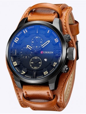 CURREN Quartz Watch for Men's Men Analog Quartz Luxury Casual Vintage Calendar / date / day Day Date Stainless Steel Leather / Two Years / Two Years #5255843