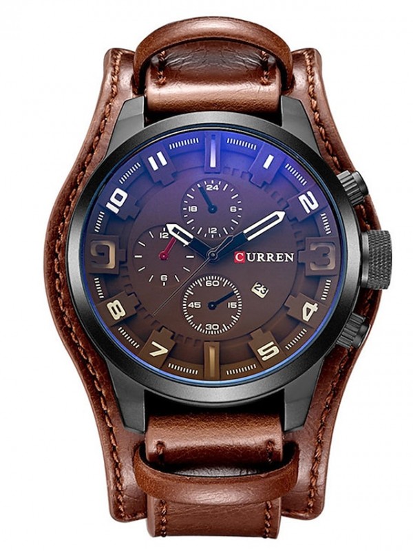 CURREN Quartz Watch for Men's Men Analog Quartz Luxury Casual Vintage Calendar / date / day Day Date Stainless Steel Leather / Two Years / Two Years #5255843