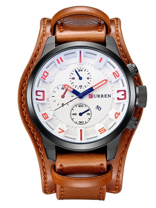 CURREN Quartz Watch for Men's Men Analog Quartz Luxury Casual Vintage Calendar / date / day Day Date Stainless Steel Leather / Two Years / Two Years #5255843