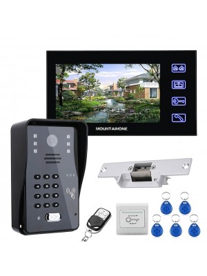 7 Lcd Video Door Phone Intercom System RFID Door Access Control Kit Outdoor Camera Electric Strike LockWireless Remote Control #8082438