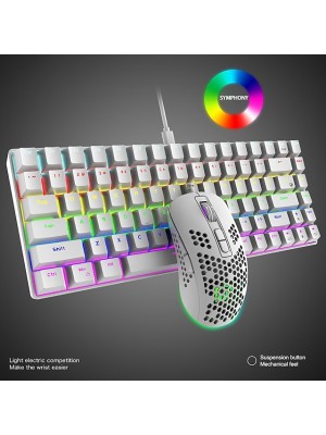 T60 USB Wired Mouse Keyboard Combo Gaming Mechanical Keyboard  Gaming Keyboard  Multimedia Keyboard Gaming Gaming Mouse 6400 Dpi for Pc Gamer Laptop Computer #8746012