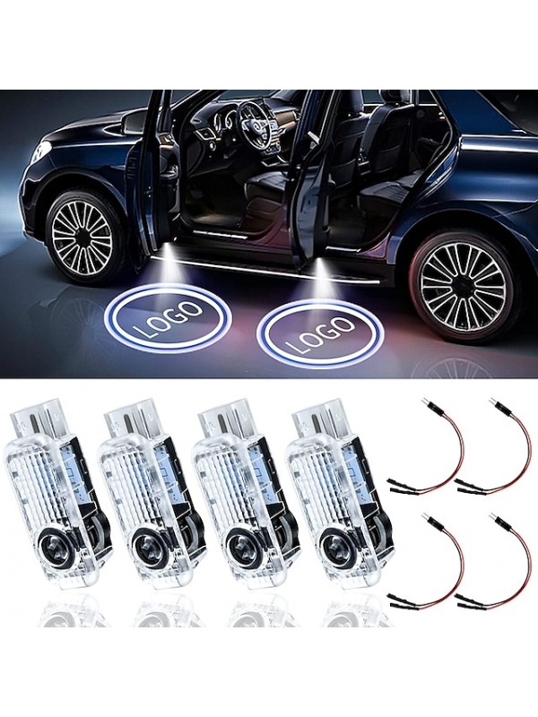 4Pcs Car Door Lights LED Logo Projector Car Door Paste Projector Logo Lights Led Logo Projector Lights Shadow Ghost Light Welcome Courtesy Lights Accessories Compatible with Audi #7416903