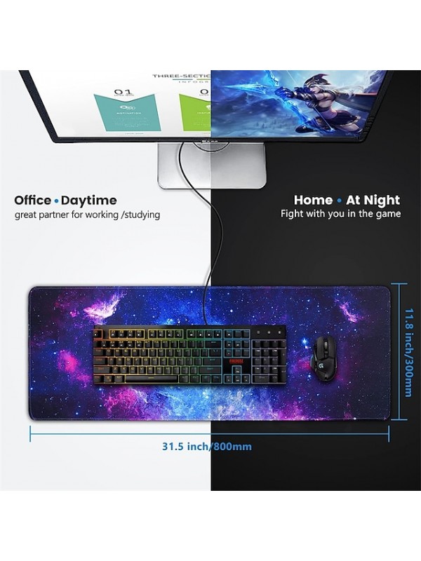 Basic Mouse Pad Large Size Desk Mat 35.4*15.7 inch Non-Slip Waterproof Rubber Cloth Mousepad for Computers Laptop PC Office Home Gaming #8992726