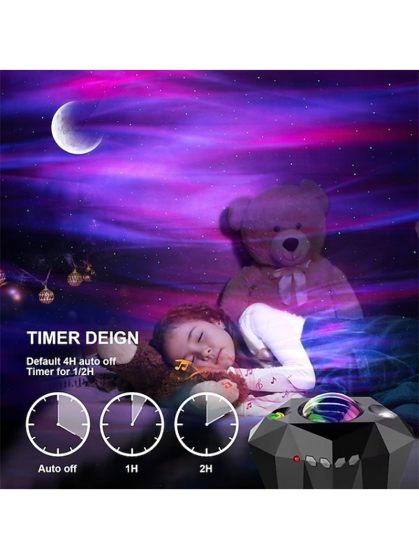 Star Galaxy Projector Light Remote Controlled Auto-Off Timer Dimmable colors Party Bedroom Aurora Star Lights Laser Galaxy Starry Sky Ocean Wave Projector Bedroom Decoration Atmospher Night Light #8797627