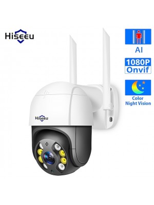 Hiseeu WHD812B 1080P Full-color Night Vision IP  Cameras Speed Dome WIFI cameras 2MP Outdoor Wireless 4x Digital Zoom PTZ Security cameras Cloud-SD Slot 2-Way Audio Network CCTV Surveillance #7988628