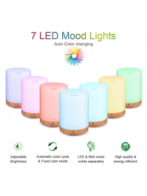 300ml Essential Oil Diffuser Ultrasonic Aromatherapy Scented Diffuser Humidifier for BedroomBaby RoomSpa with 7 LED Color Lights and Waterless Auto Shut-Off BPA-Free #9007978