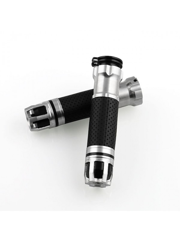 7/8'' 22mm Motorcycle Throttle CNC Aluminum Alloy Rotatable Handlebar Hand Grips #7615263