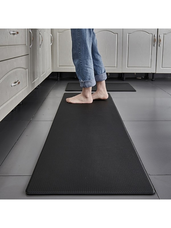 Thickened Pu Leather Floor Mat Waterproof Oil-proof Slow-rebound Floor Mat Long Strip Household Waterproof Non-slip Mat Can Be Scrubbed #8983702