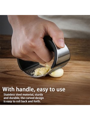 Stainless Steel Garlic Press Manual Garlic Mincer Chopping Garlic Tools Curve Fruit Vegetable Tools Kitchen Gadgets #8664778