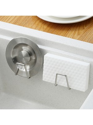 304 Stainless Steel Sponge Drain Rack Kitchen Sink Sink Wall Hanging Free Perforated Steel Wire Ball Rag Storage Rack #8791653