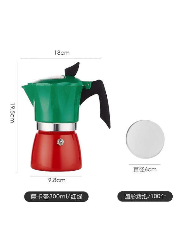 Italian Moka Pot Brewing Coffee Pot Mocha Extraction Pot Hand-washing Coffee Pot Heating Furnace Set With Filter Paper #8983245