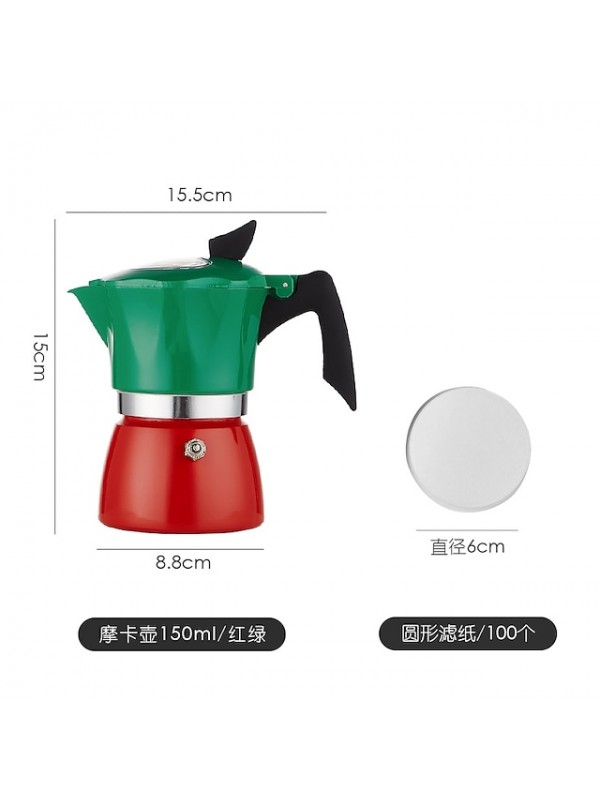 Italian Moka Pot Brewing Coffee Pot Mocha Extraction Pot Hand-washing Coffee Pot Heating Furnace Set With Filter Paper #8983245