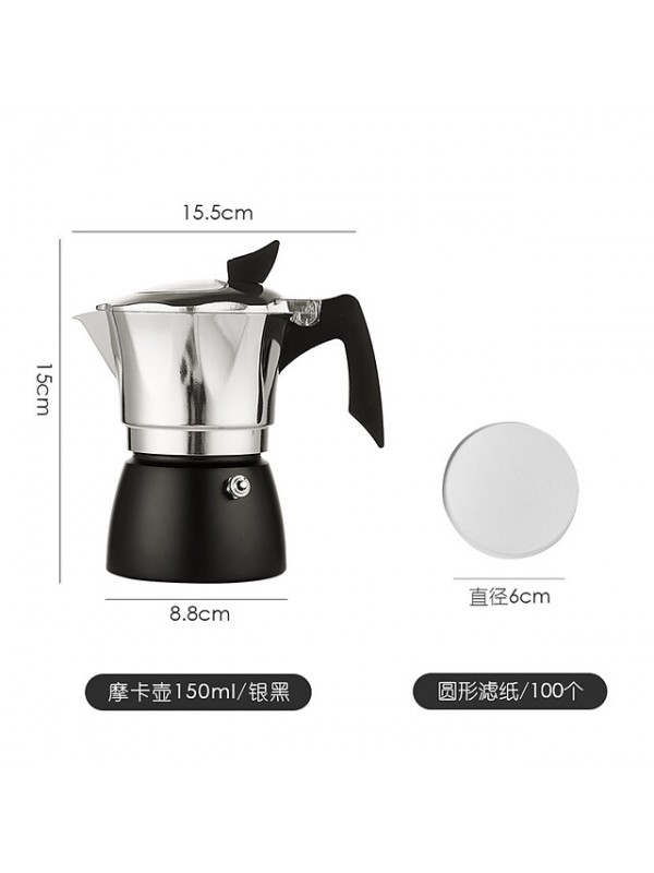 Italian Moka Pot Brewing Coffee Pot Mocha Extraction Pot Hand-washing Coffee Pot Heating Furnace Set With Filter Paper #8983245