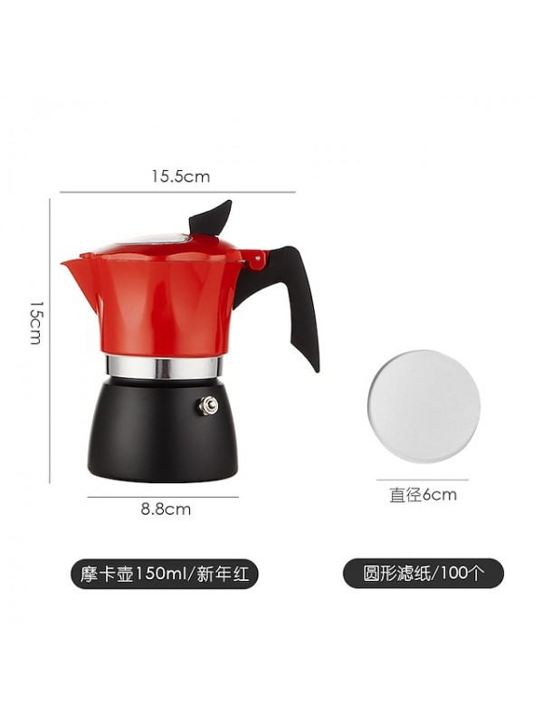 Italian Moka Pot Brewing Coffee Pot Mocha Extraction Pot Hand-washing Coffee Pot Heating Furnace Set With Filter Paper #8983245