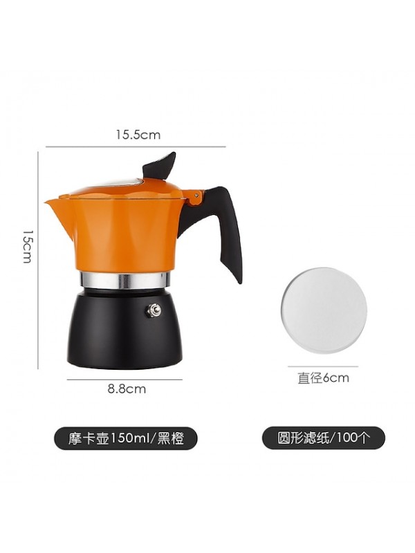 Italian Moka Pot Brewing Coffee Pot Mocha Extraction Pot Hand-washing Coffee Pot Heating Furnace Set With Filter Paper #8983245