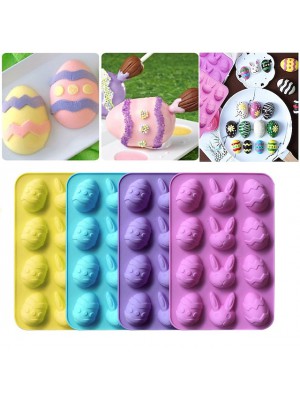 Easter Rabbit Bunny Silicone Cake Mold Easter Egg Chicken Cake Decorations DIY Baking Mold Bakeware Trays Cupcake Topper Decoration French Dessert Fondant Mousse Cake Mold #9009679