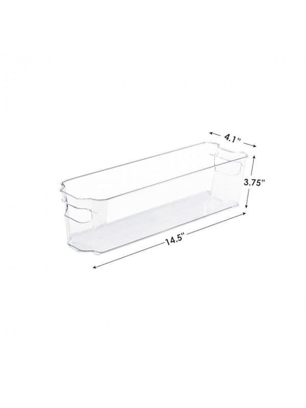 Refrigerator Organizer Bins Clear Plastic Bins for Fridge Freezer Kitchen Cabinet Pantry Organization BPA Free Fridge Organizer 12.5" Long Clear #8761694