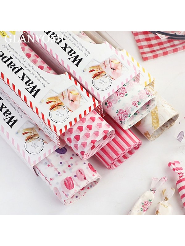 50Pcs Disposable Paper Sandwich Hamburger Wrapper Paper Baking Packaging Paper #8131102