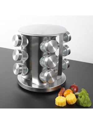 430 Stainless Iron Rotating Seasoning Rack Kitchen Powder Tube Seasoning Rack Supporting Glass Jars #8739181