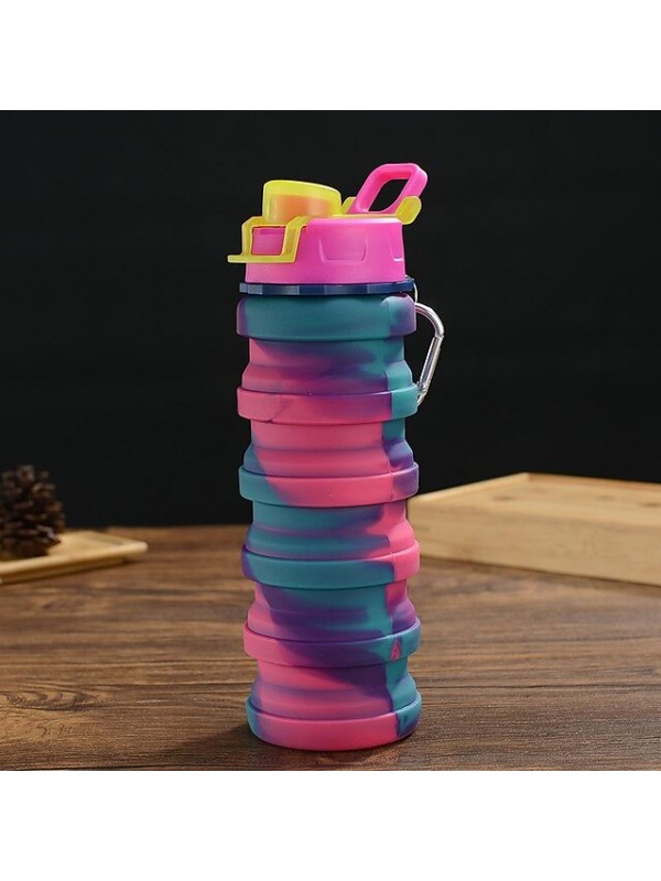 Creative Silicone Folding Water Cup Outdoor Sports Portable Water Bottle Cycling Sports Large Capacity Portable Water Bottle Gift #9019333