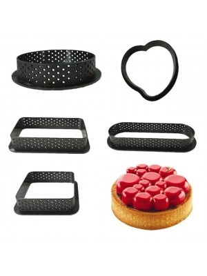 Tart Ring Tartlet Molds French Dessert Mousse Cake Mould Cake Baking Cake Decor Perforated Round Mold Ring Kitchen Baking Tools #8712482