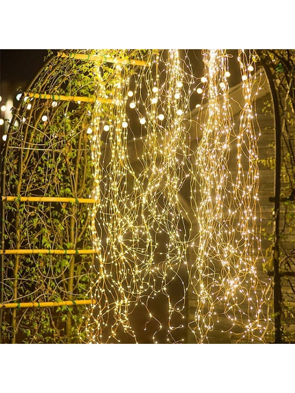 Christmas Outdoor Waterfall String Light 10pcs x 2M 200LED Vines Branch LED String Fairy Light Outdoor Garden Fence Tree LED String Fairy Branch Light #7819056