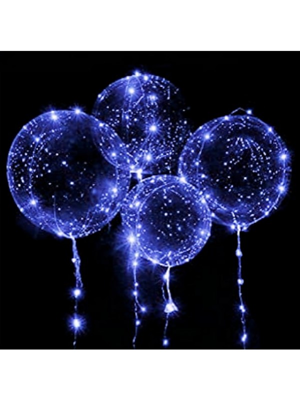 LED Balloon Luminous Transparent Bubble 4pcs LED Lights Up Silly Balloons Indoor Outdoor Decoration Birthday Party Christmas Wedding Decoration LED Lights Christams Gift for Baby Kids Without Battery #7807005