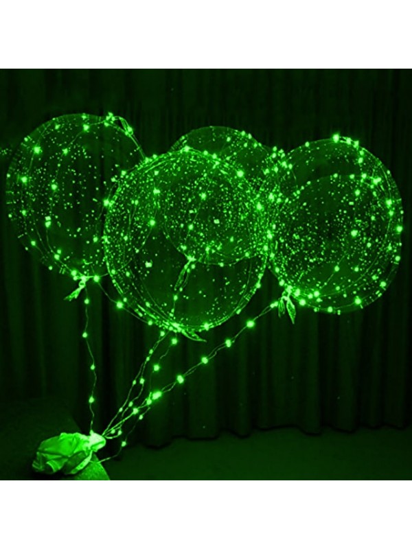 LED Balloon Luminous Transparent Bubble 4pcs LED Lights Up Silly Balloons Indoor Outdoor Decoration Birthday Party Christmas Wedding Decoration LED Lights Christams Gift for Baby Kids Without Battery #7807005