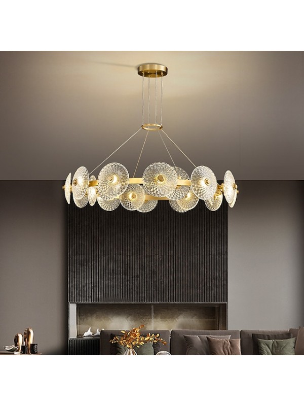 LED Pendant Light Circle Ring Design Modern Luxury Gold 70cm 85cm Geometric Shapes Chandelier Copper Modern Style Sputnik Brass LED Modern 220-240V 110-120V #8701045