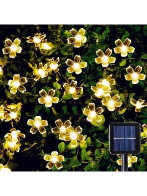 Solar LED String Lights Solar Outdoor Lights 6.5m 30LEDs Cherry Blossom Outdoor Waterpoof 8 Mode Warm White Colorful White Outdoor Waterproof Fairy Light Christmas Wedding Holiday Decoration Lamp #8548281