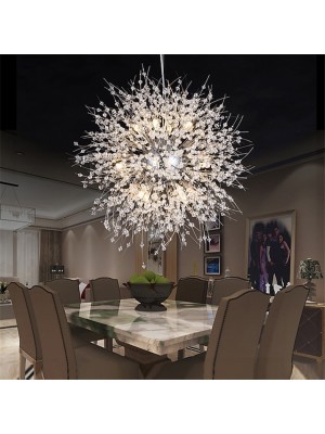 16 Bulbs 60 cm Crystal Pendant Light Metal Globe Electroplated Chic & Modern Globe 110-120V 220-240V #7171045