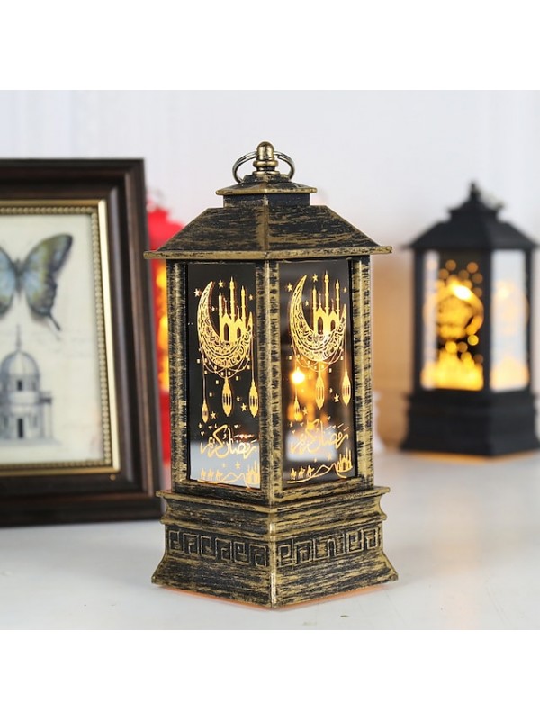 Ramadan Eid Mubarak Decoration Night Light Wooden Castle Shaped Lamp Battery Powered Islamic Muslim Festival Eid al-Fitr Home Decorations #9008718