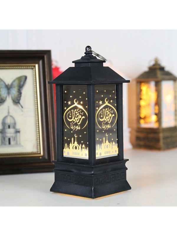 Ramadan Eid Mubarak Decoration Night Light Wooden Castle Shaped Lamp Battery Powered Islamic Muslim Festival Eid al-Fitr Home Decorations #9008718