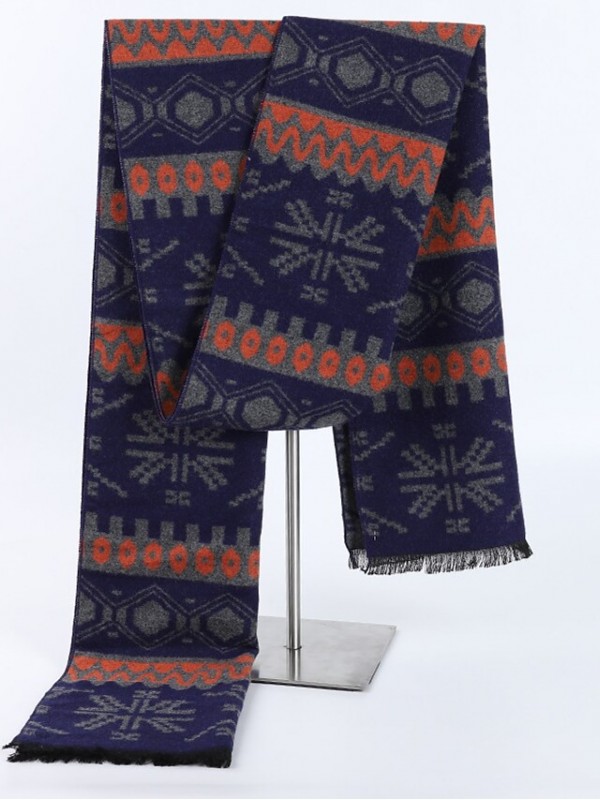 Men's Rectangle Scarf Daily Wear Casual / Daily As Per Picture Scarf Print / Spring #8726572