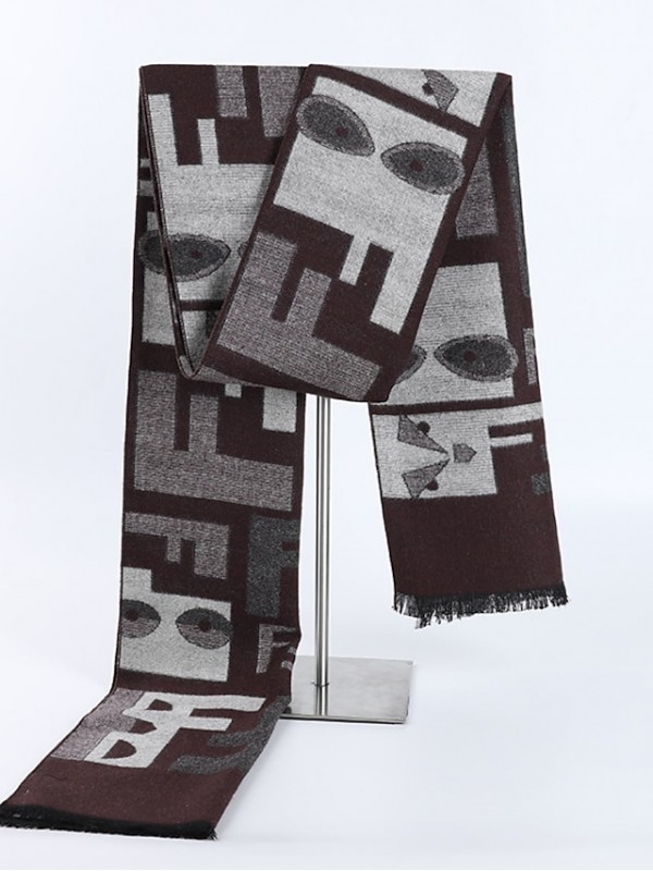 Men's Rectangle Scarf Daily Wear Casual / Daily As Per Picture Scarf Print / Spring #8726572