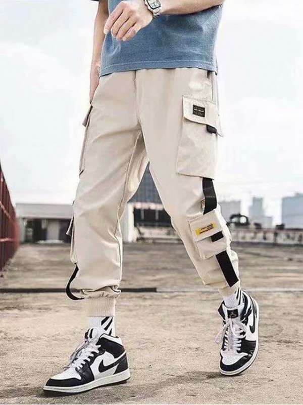 Streetwear Hip Hop Pants Cargo Pants Joggers for Men Sports Casual Active Sweatpants Black #8961309