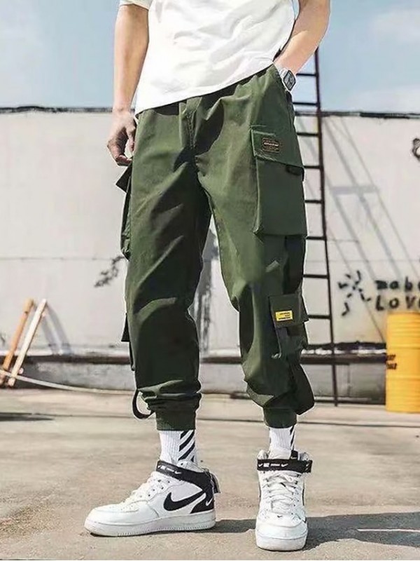 Streetwear Hip Hop Pants Cargo Pants Joggers for Men Sports Casual Active Sweatpants Black #8961309