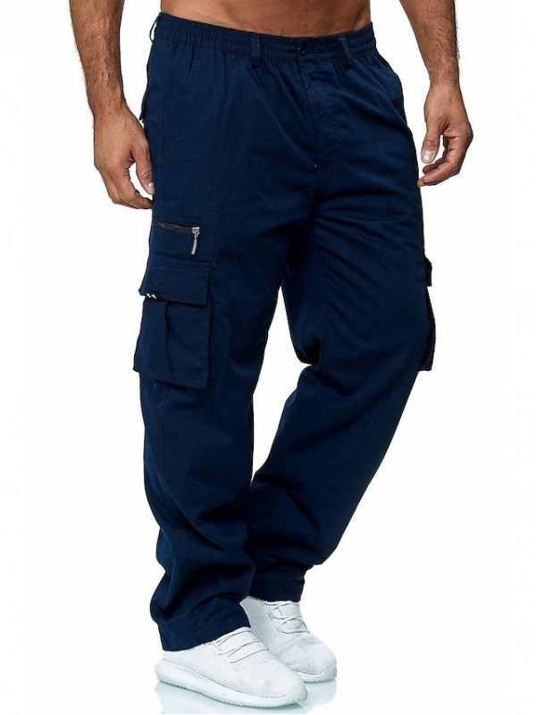 Mens Fashion Cargo Pants Casual Loose Trousers Multi-Pocket Outdoor Work Pants Jogger Athletic Sweatpants Navy #9002041