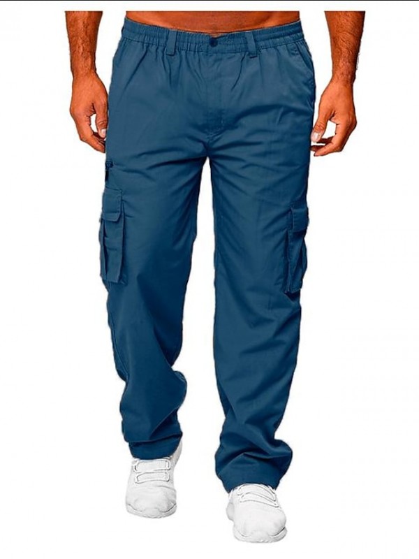 Mens Fashion Cargo Pants Casual Loose Trousers Multi-Pocket Outdoor Work Pants Jogger Athletic Sweatpants Navy #9002041