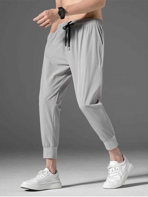 Men's Casual Athleisure Jogger Sweatpants Trousers Drawstring Elastic Waist Full Length Pants Casual Daily Micro-elastic Solid Color Cotton Blend Breathable Outdoor Mid Waist Black Gray M L XL XXL 3XL #8973340