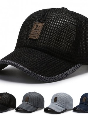 Men's Simple Baseball Cap Dailywear Outdoor Mesh Letter Black Dark Gray Hat Windproof Breathable Ultraviolet Resistant / Fall / Spring / Summer #8897948